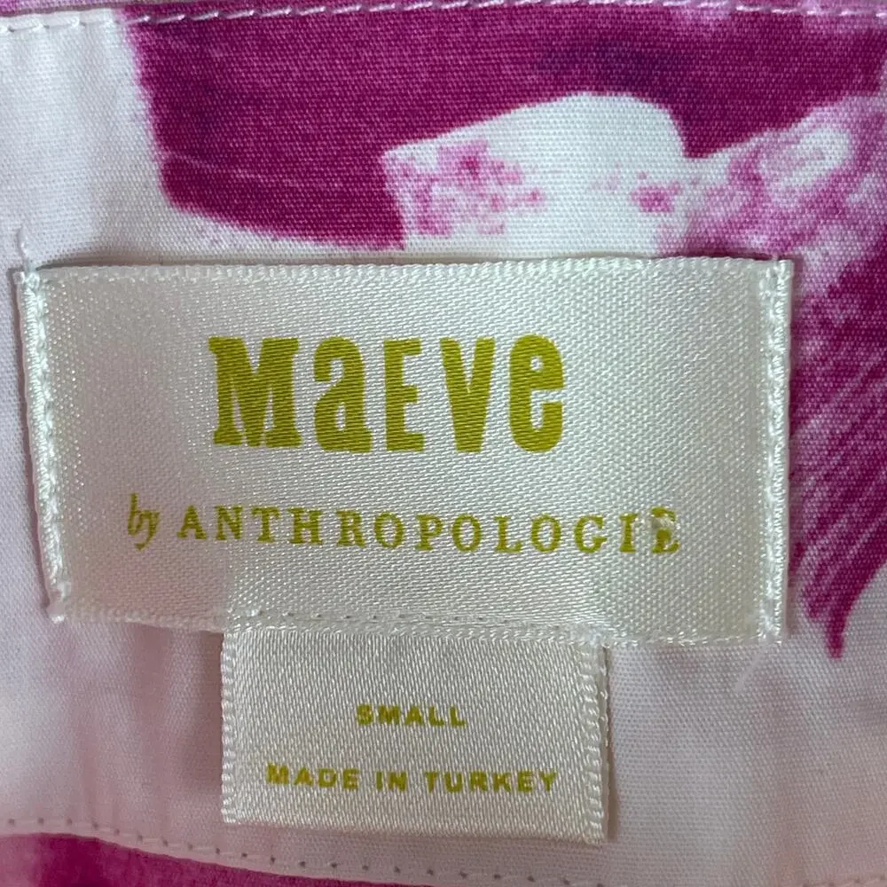 Anthropologie Maeve Bettina Dress Tiered Shirt Buttondown Watercolor Pink Small - Picture 6 of 13